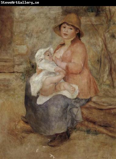 Pierre Renoir Maternity-Baby at the Breast(Aline and her son Pierre) first version